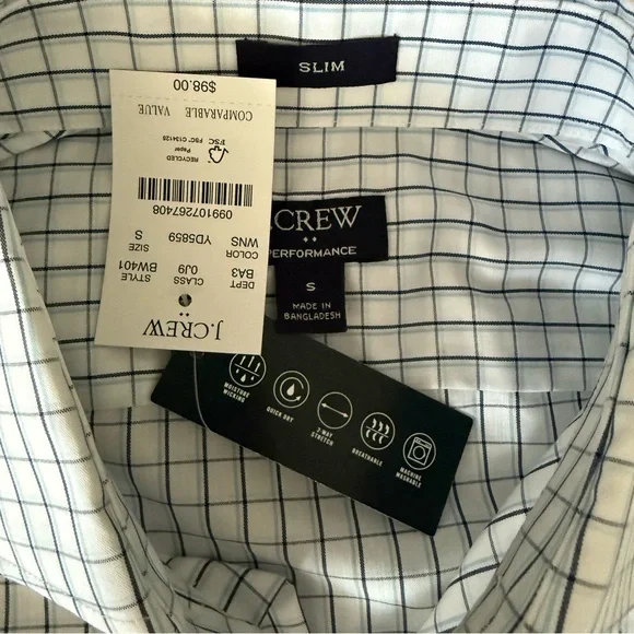 J. Crew Factory Performance Dress Shirt White S - Picture 3 of 4